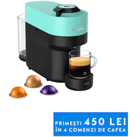 Espressor Nespresso by Krups Vertuo Pop XN920410, Mint