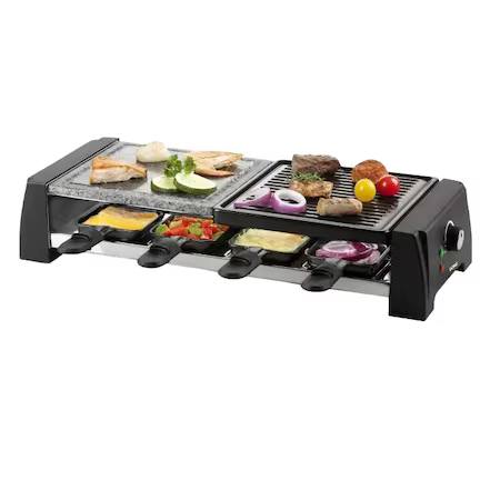 Plită grill și raclette 2in1 DOMO Duo Stone, pentru 8 persoane