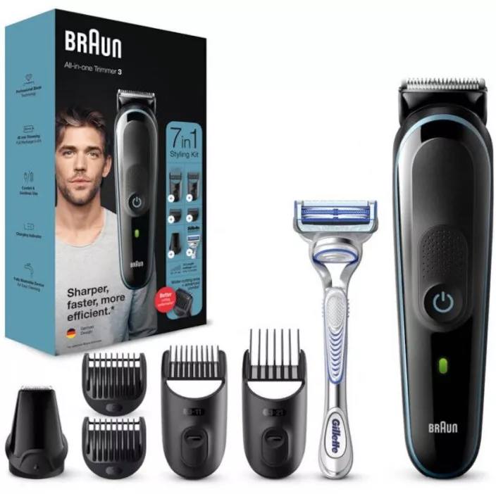 Aparat de tuns Braun 7-în-1 MGK3342 + aparat de ras Gillette