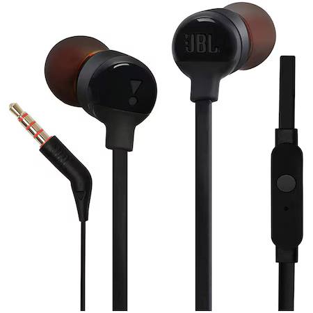 Căști audio in-ear JBL Tune 110, cu fir, negre