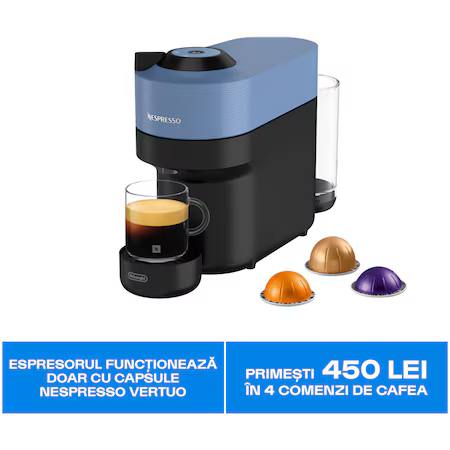 Espressor Nespresso by De'Longhi Vertuo Pop ENV90.A, albastru