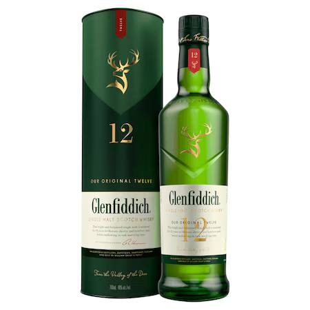 Whisky Glenfiddich 12 YO, Single Malt 40%, cutie, 0,7 l