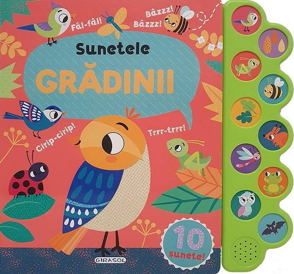Sunetele grădinii, carte sonoră cu 10 sunete