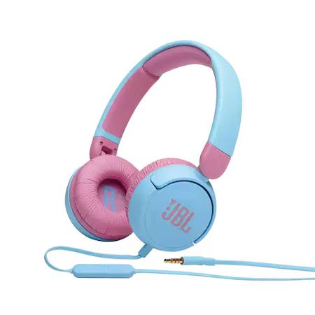 Căști pentru copii On Ear JBL JR310, cu fir, albastre