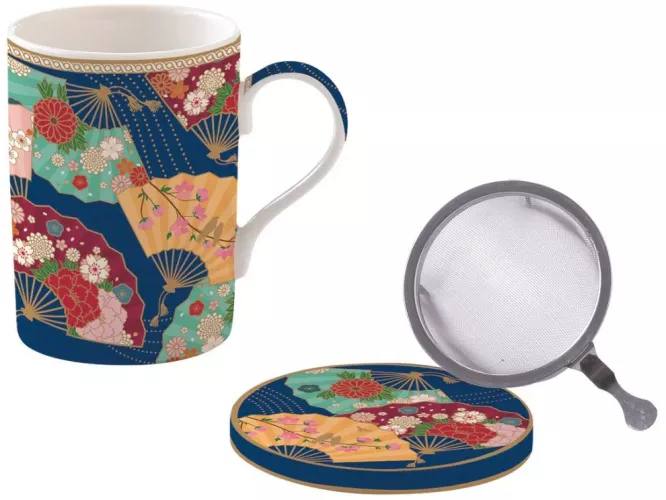 Cană din porțelan Kyoto cu capac și infuzor, 350 ml