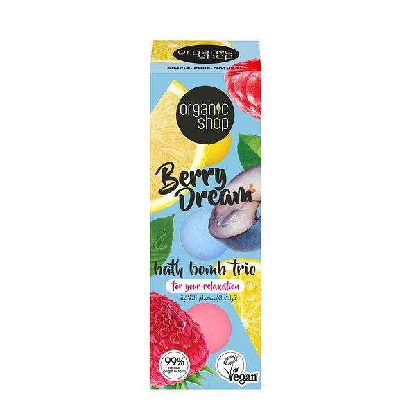 Set de bile de baie efervescente Organic Shop Trio Berry Dream, 3 x 85 g
