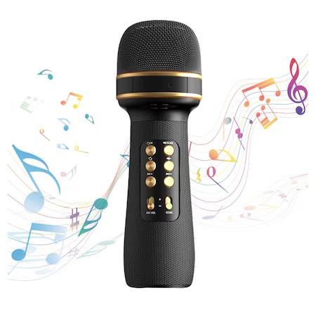 Microfon wireless de karaoke pentru copii, cu boxă inclusă